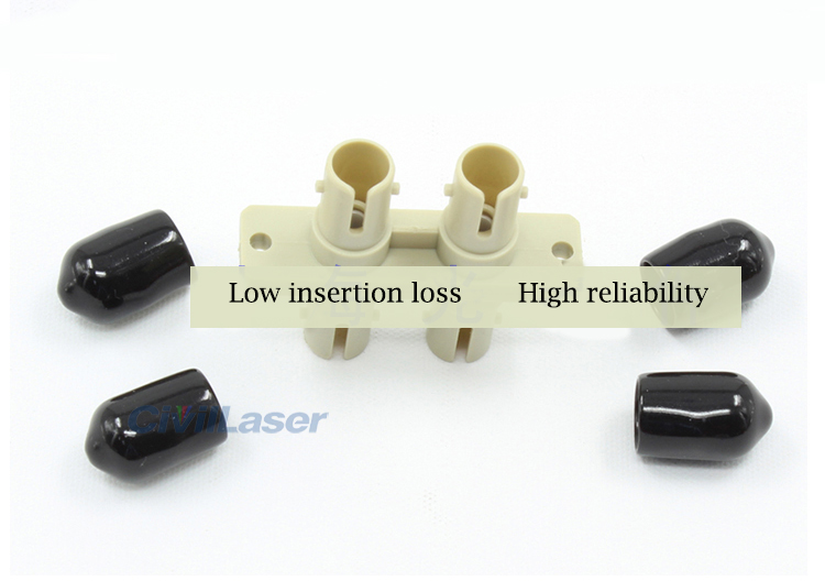 Double Core Multimode Plastic Fiber Optic Adapter Fiber Coupler ST Flange Plate